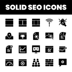 Set Flat Search Optimization Engine Icon