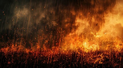 flames raining fire - obrazy, fototapety, plakaty