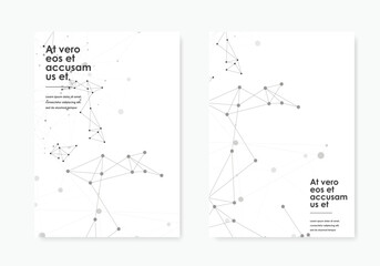 Vector banner design, connecting dots and lines. Global network connection. Geometric connected abstract background.