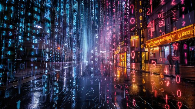 computer binary code rain