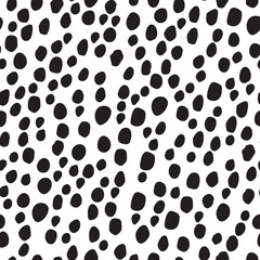 Oval Blob. Vector Round. Cheetah Paint Dirt. White Animal Grunge. Black Oval Dot. Dalmatian Polka Texture Polkadot Row Pattern. Isolated Fur Cheetah Blotter. Seamless Ink Monochrome. Vector Polka.