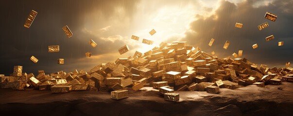gold falling from the sky