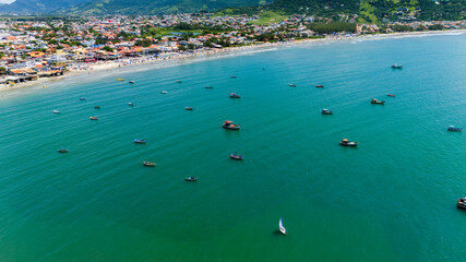 santa catarina garopaba brazilian beach drone top photo