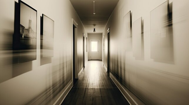 interior hallway blurred room