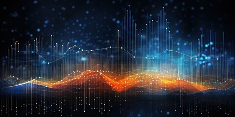 New age of data visualization. Data science and visual management design concept. Abstract background.