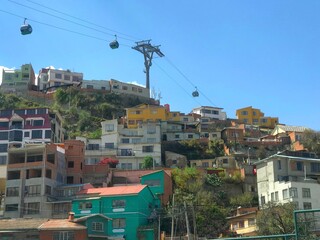 La Paz city capital of Bolivia urban skyline.