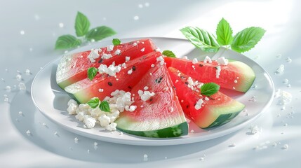 refreshing feta watermelon