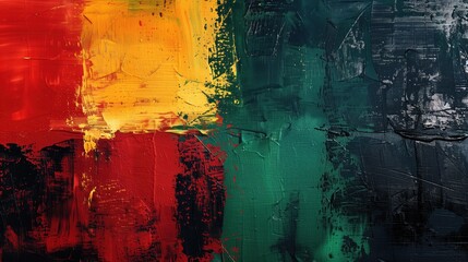 black history month canvas grunge texture red yellow green paint color celebration background
