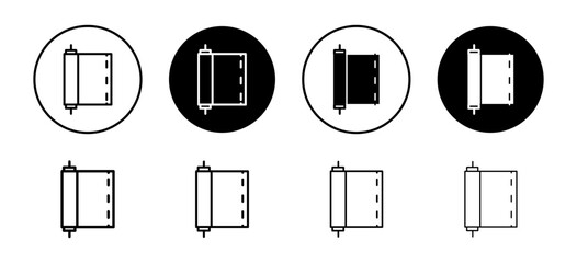 Construction film roll vector icon set collection. Construction film roll Outline flat Icon.