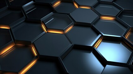 geometric futuristic hexagon background - obrazy, fototapety, plakaty