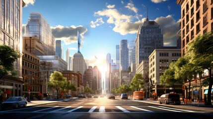 Fototapeta premium scape office city background