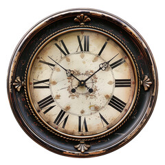 Fototapeta premium Vintage Wall Clock, transparent background, isolated image, generative AI