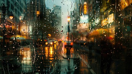 wet rainy window
