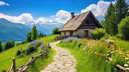 retreat landscape cottage building