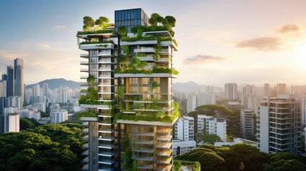 Obraz premium urban city apartment building