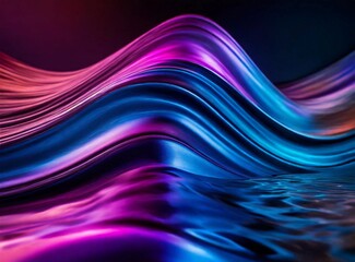 Obraz premium Holographic abstract wave wallpaper