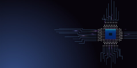 Futuristic Digital Processor Core - A Dynamic Illustration of Advanced Technology and Innovation, Perfect for Representing the Power of Modern Computing