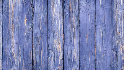 Afwasbaar Fotobehang Pantone 2022 very peri very peri old painted blue boards for use as a background colored wooden background with cracked paint peeling paint on wall seamless texture pattern of rustic blue grunge material