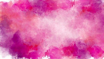 pink watercolor paint background design with colorful purple pink borders and bright center...