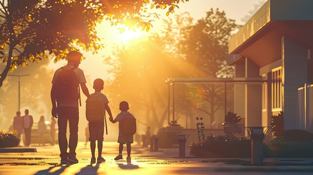 pick parent taking child to school