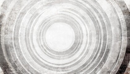 white background with white circle rings in faded distressed vintage grunge texture design old geometric pattern paper
