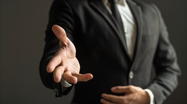 Close-up of a Businessman Offering Handshake