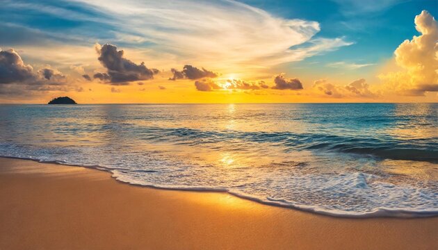 sea sand sky closeup sunset colors clouds horizon peaceful seascape panoramic banner inspirational beautiful nature exotic travel landscape of tropical beach beach shore sunrise summer tranquility