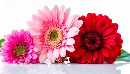 pink and red flowers isolated on white png file