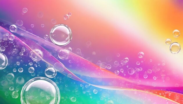 abstract pc desktop wallpaper background with flying bubbles on a colorful background