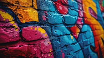 Close Up of a Colorful Brick Wall