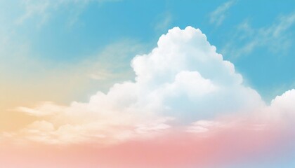 cloud and sky with a pastel colored background abstract sky background in sweet color panoramic...