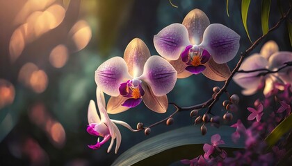 vibrant orchids against nature s backdrop