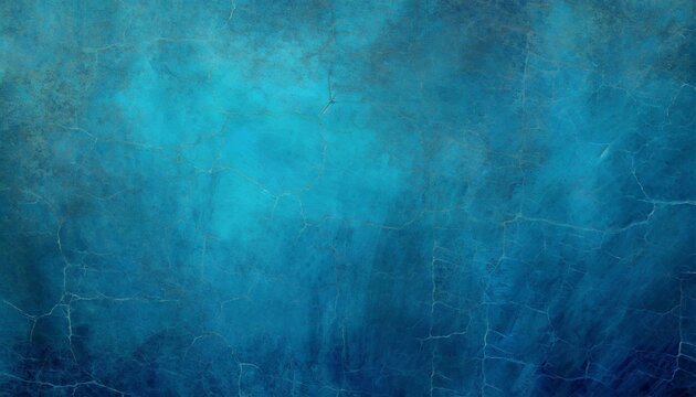 blue background with texture and distressed vintage grunge in elegant sapphire color backdrop illustration painted stone wall with cracks