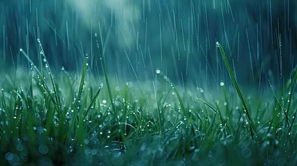 Wanddecoratie Ziekenhuis green rain on grass  © vectorwin