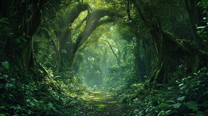 3 d rendered illustration of beautiful forest