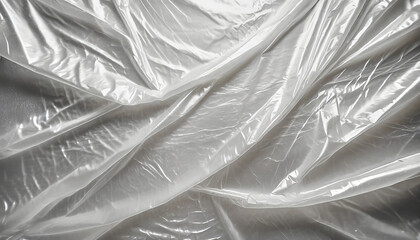 White transparent plastic bag texture background. Glossy polyethylene