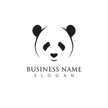 Panda head logo and symbol vector image
