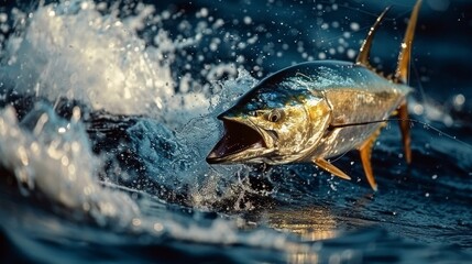 Obraz premium Fish Jumping Out of Water