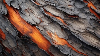close up of tree bark with orange and gray colors