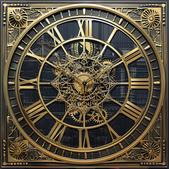 clock, brass time piece