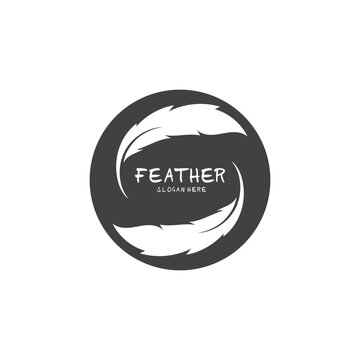 Feather pen logo and symbol vector image