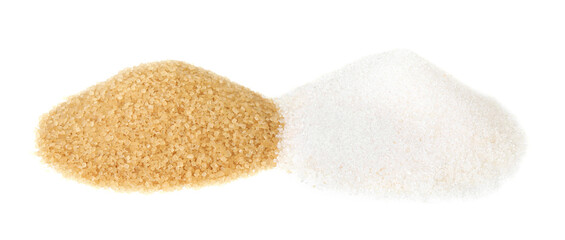 Fototapeta na wymiar Different types of sugar isolated on white