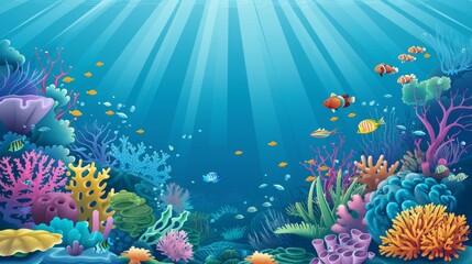 Obraz na płótnie Canvas Undersea coral and fish background