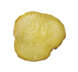 Slice of pickled cucumber isolated on white