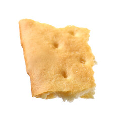 Piece of tasty cracker isolated on white