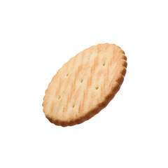 Tasty crispy round cracker isolated on white
