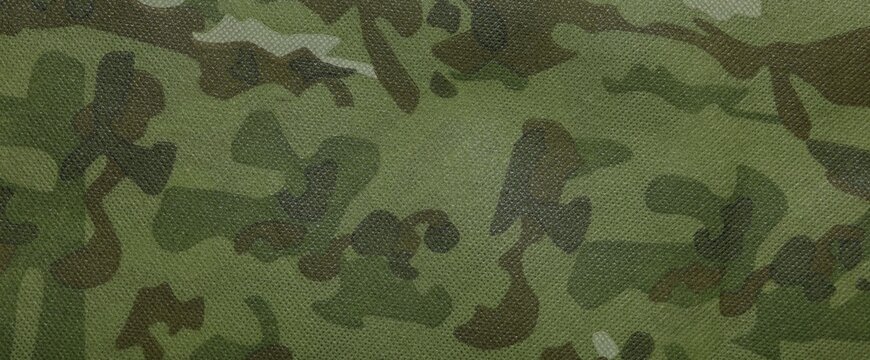 Texture of camouflage fabric as background, top view - Powered by Adobe