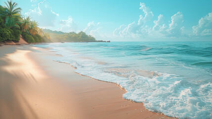 Untouched tropical beach in Sri Lanka.