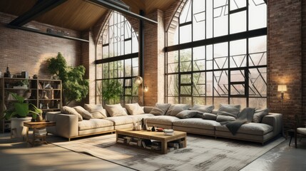 modern loft interior room