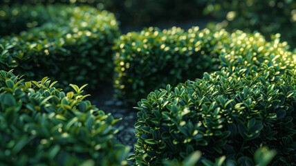 Green bushes in the garden